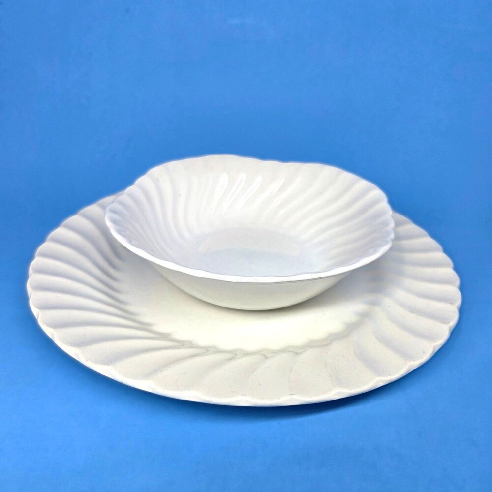 Johnson Brothers Swirl Regency 9 1/2" Plate And 6 1/2" Bowl READ DESC